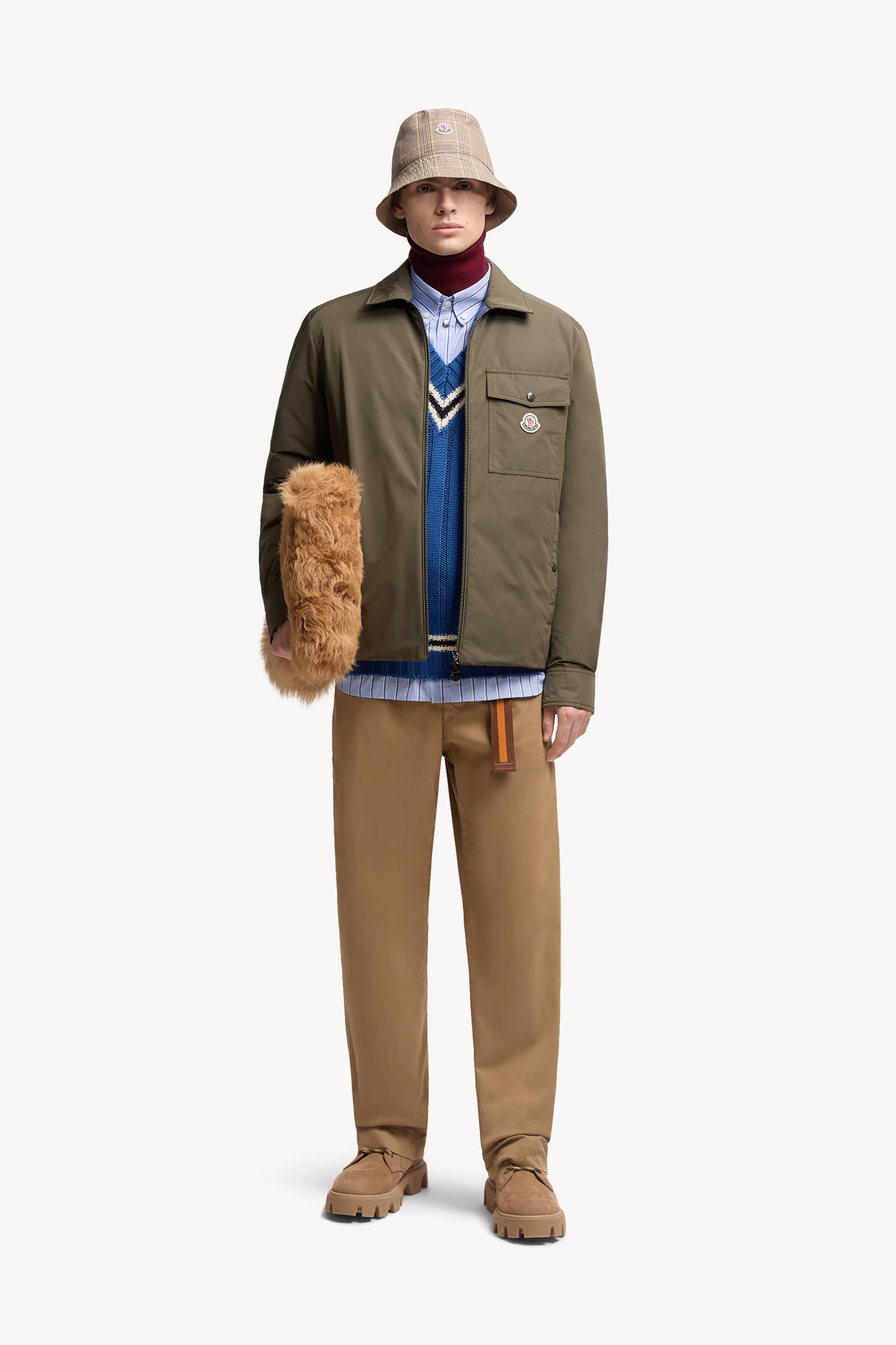Vigeon Down Shirt Jacket Men Olive Green Moncler 0
